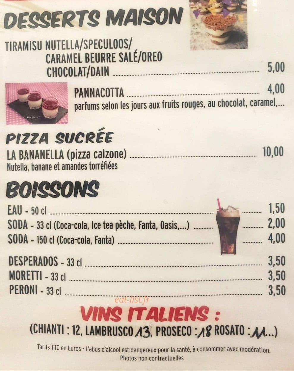 Pizza Carina — carte page 5