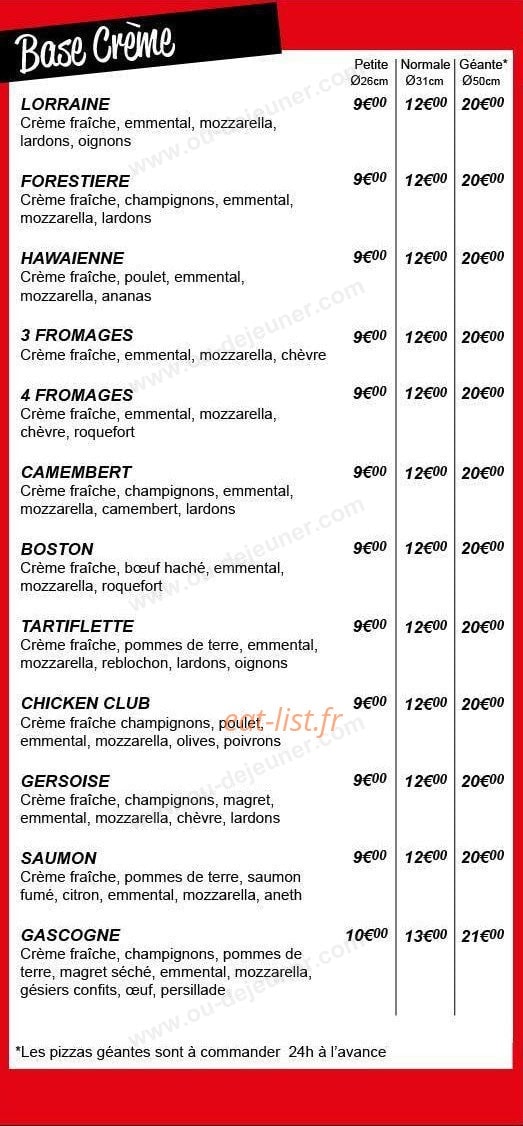 Pizza Montana — carte page 3