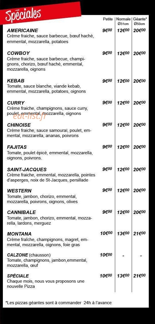 Pizza Montana — carte page 4