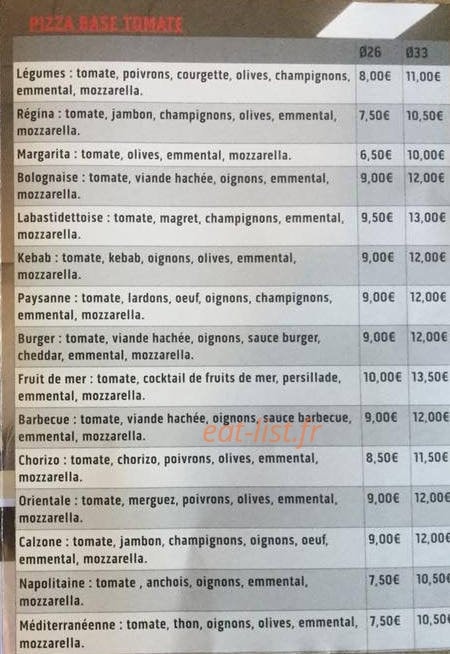 Pizza loah — carte page 2