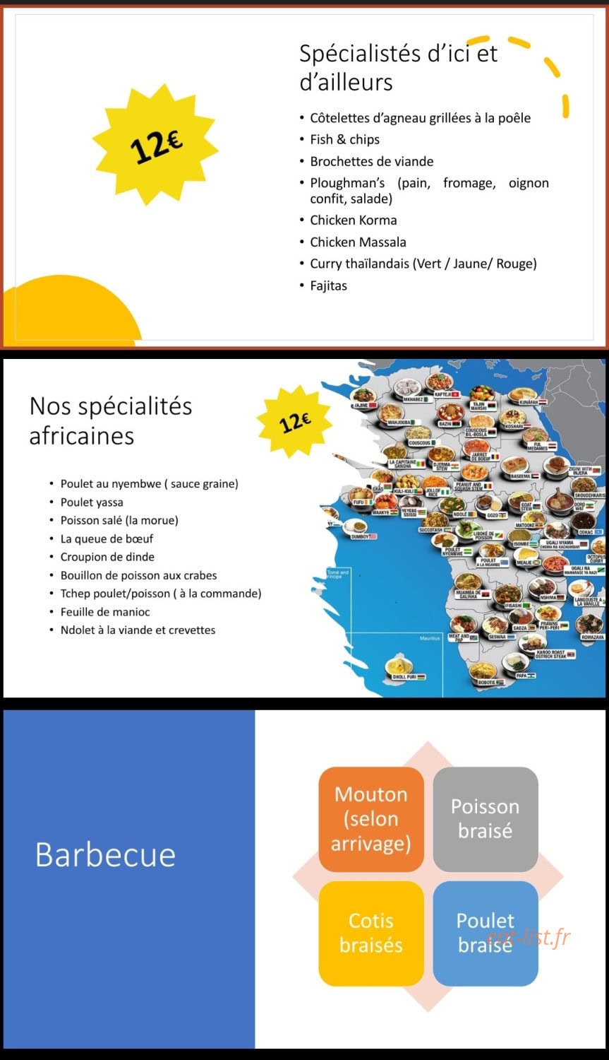Restaurant du Jardin — carte page 4