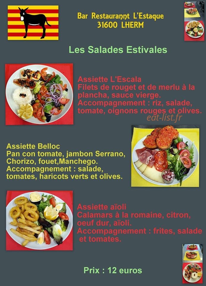 L'Estaque Restaurant Lherm — carte page 2