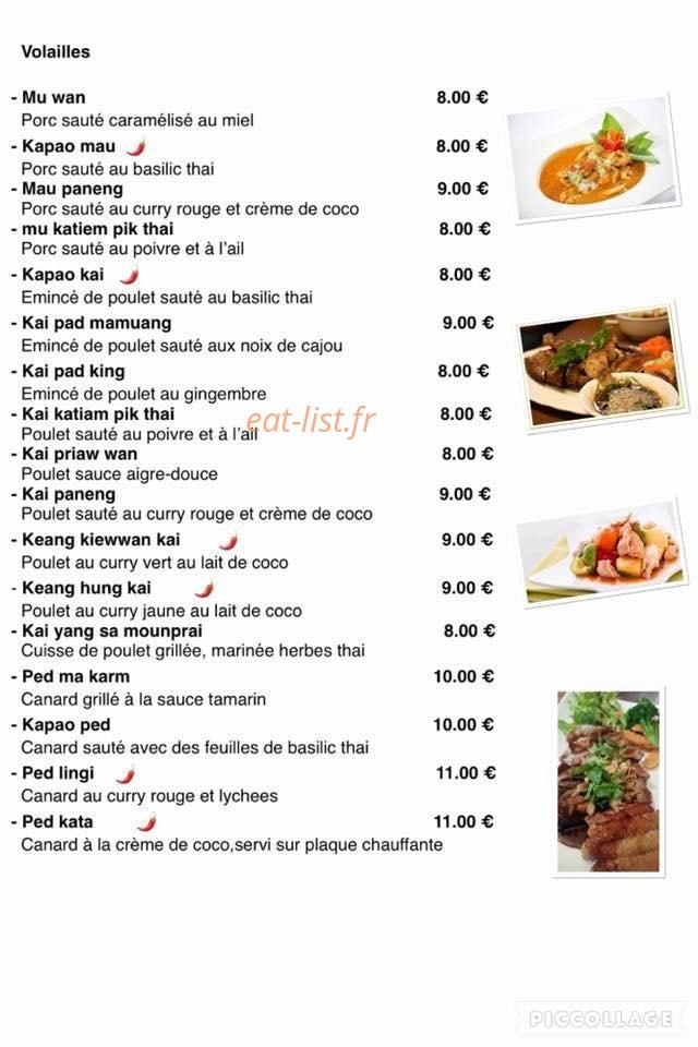 Arôme Thai — carte page 9