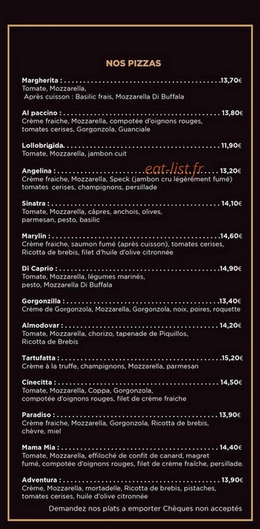 Carte et menu de Cinecitta à Muret — Burgers formules et desserts
