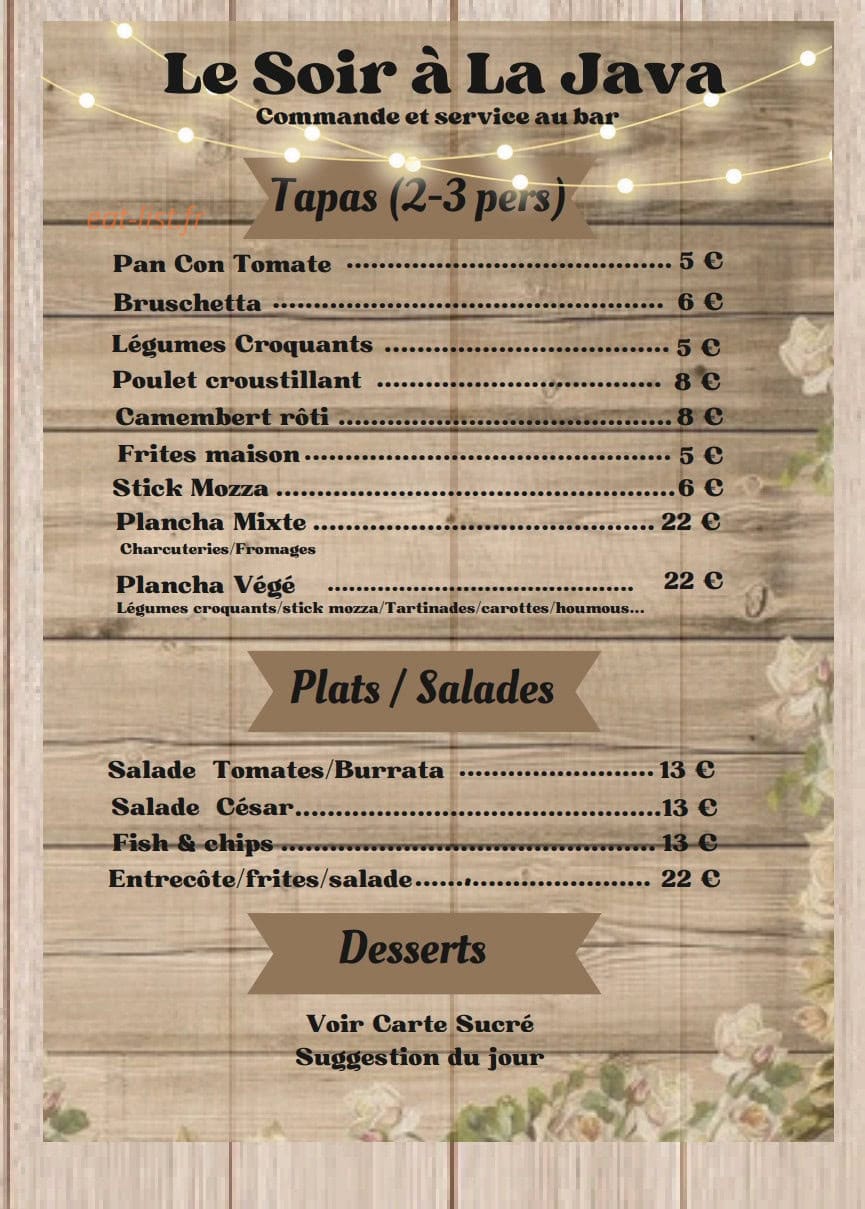 Guinguette La Java — carte page 3
