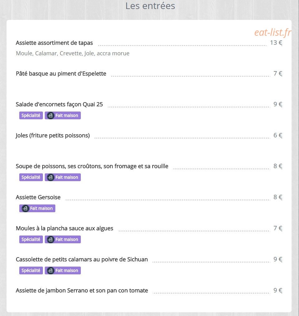 Quai 25 — carte page 1