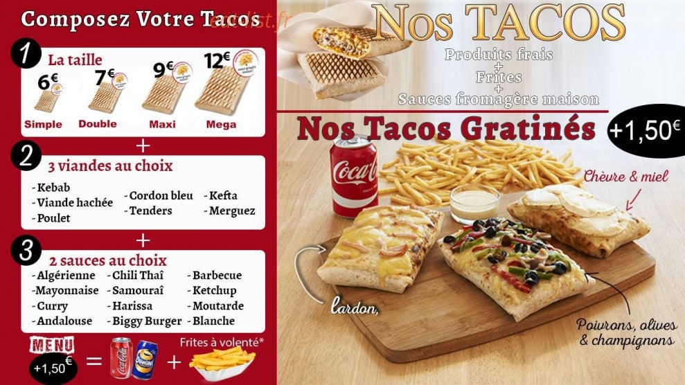 Tacos gratiné — carte page 2