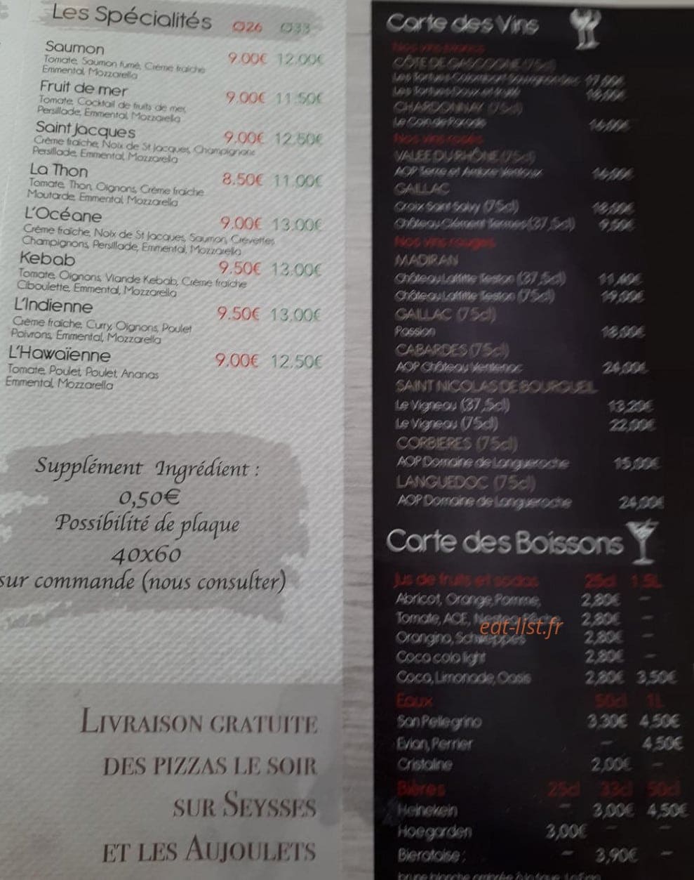 Chez Benjamin — carte page 2