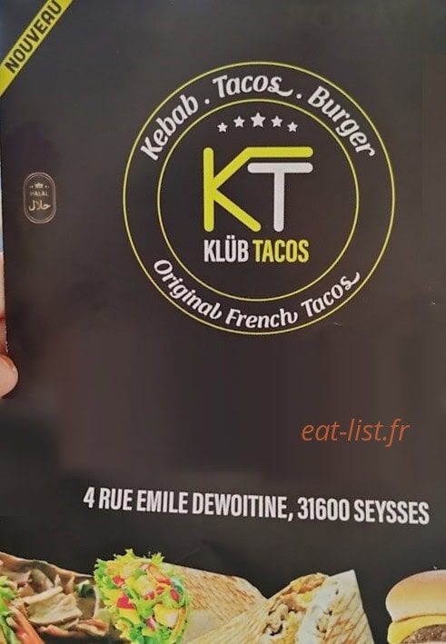 Klub tacos — carte page 1