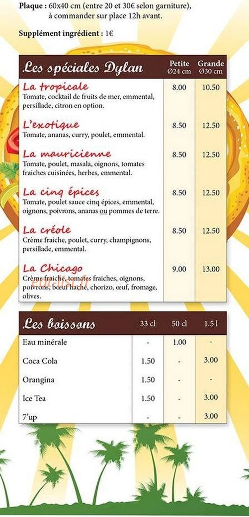 Pizza Dylan — carte page 2