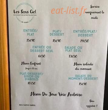 Les Sens Ciel — carte page 2