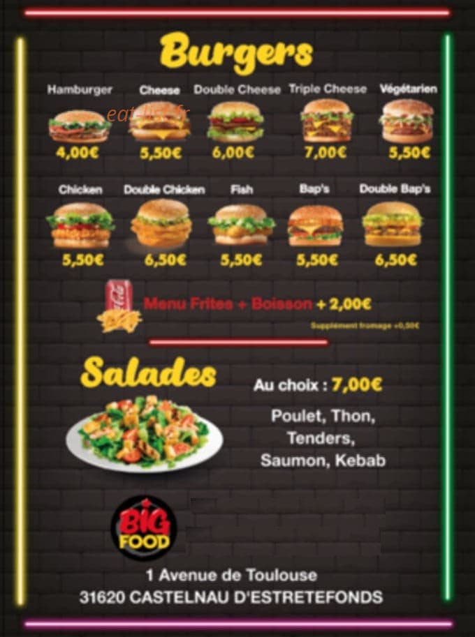 Big food — carte page 8