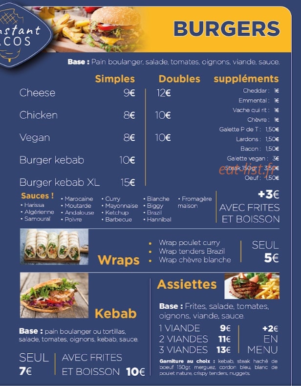 L'Instant Tacos — carte page 2