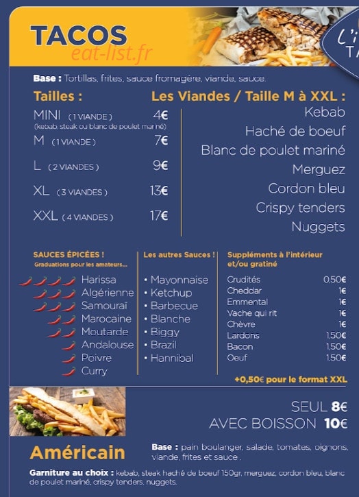 L'Instant Tacos — carte page 3