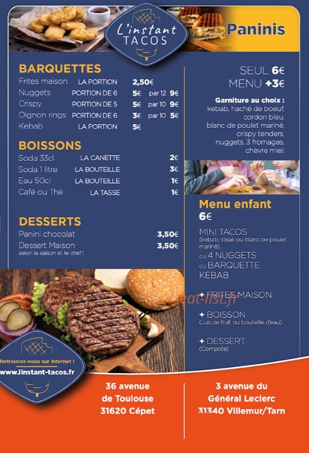 L'Instant Tacos — carte page 4