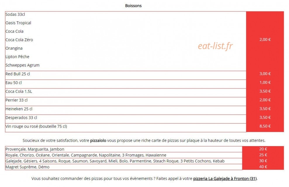 La galejade — carte page 2