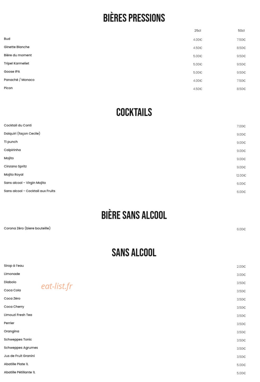 Le Conti — carte page 3