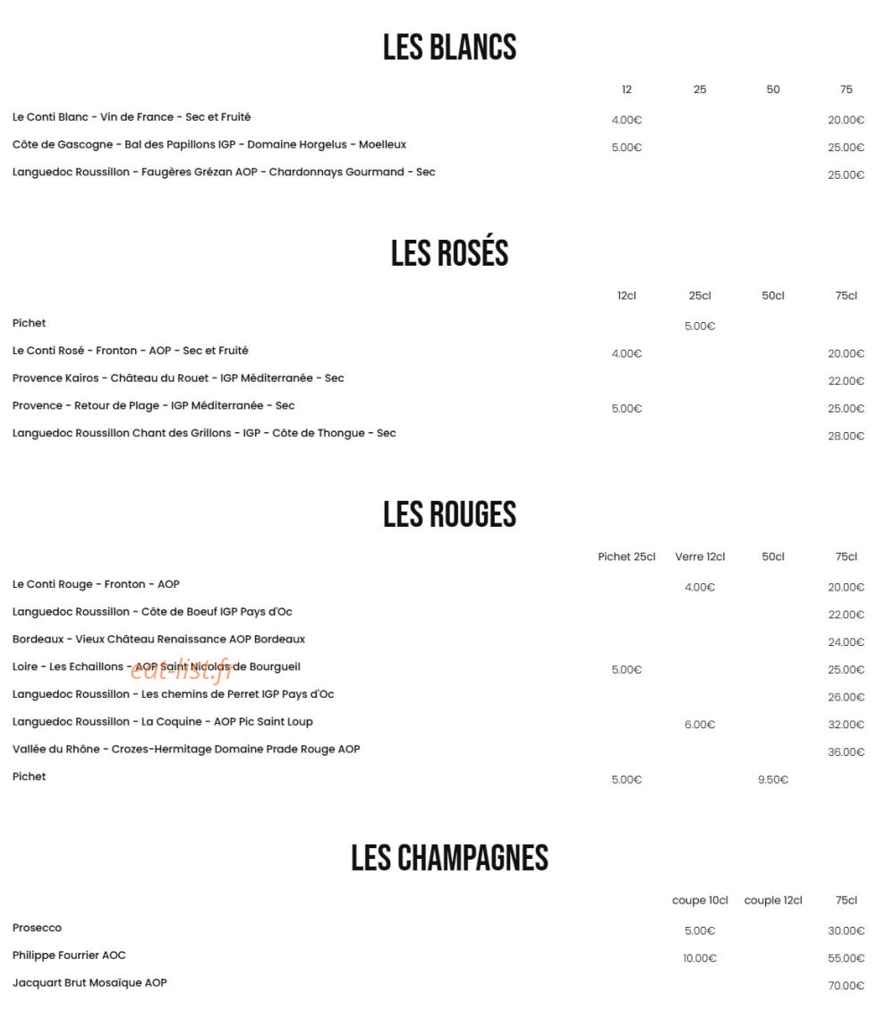 Le Conti — carte page 5