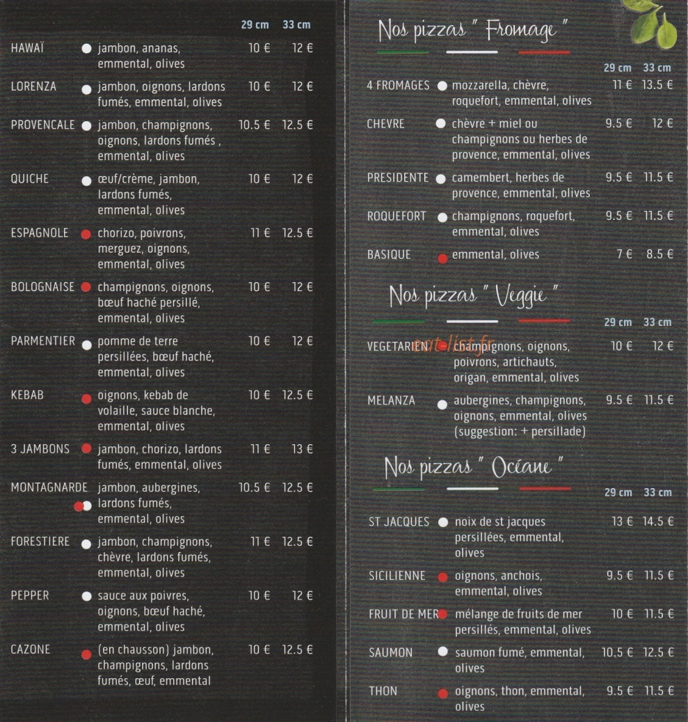 Pizza Jacky — carte page 2