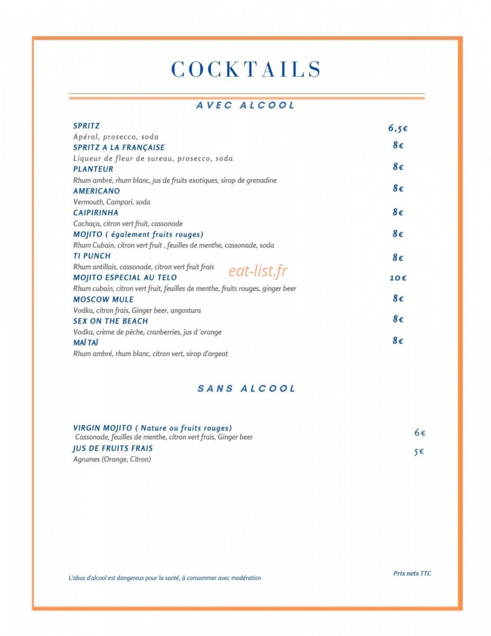 pizzeria AU TELO — carte page 4