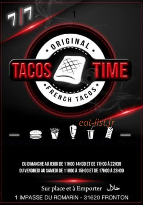 Tacos Time — carte page 1