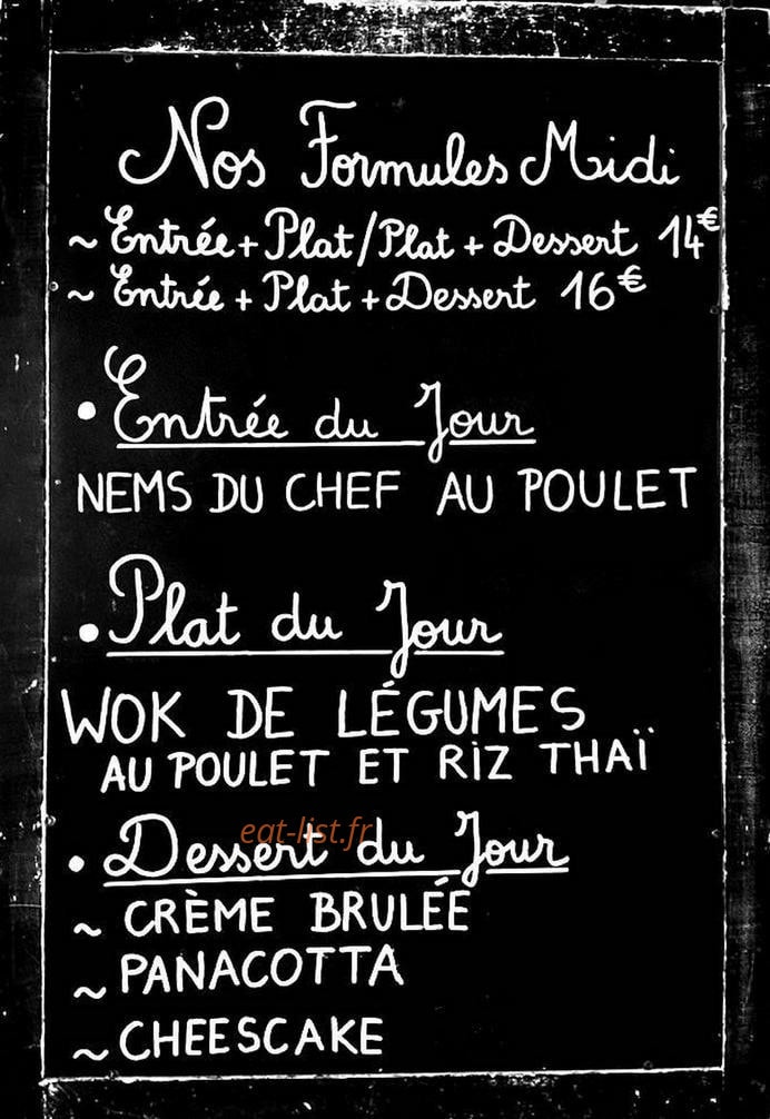 Bistro Le Saint O — carte page 1