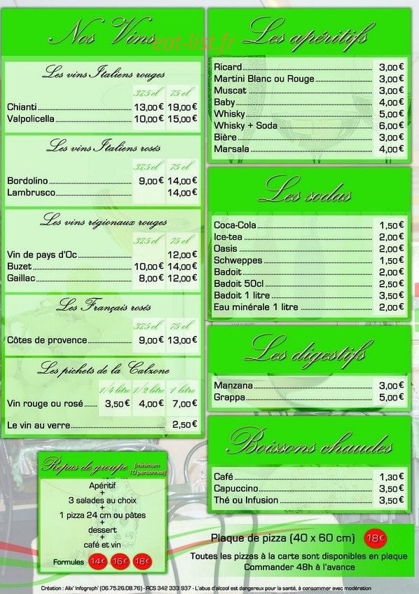 La calzone — carte page 4