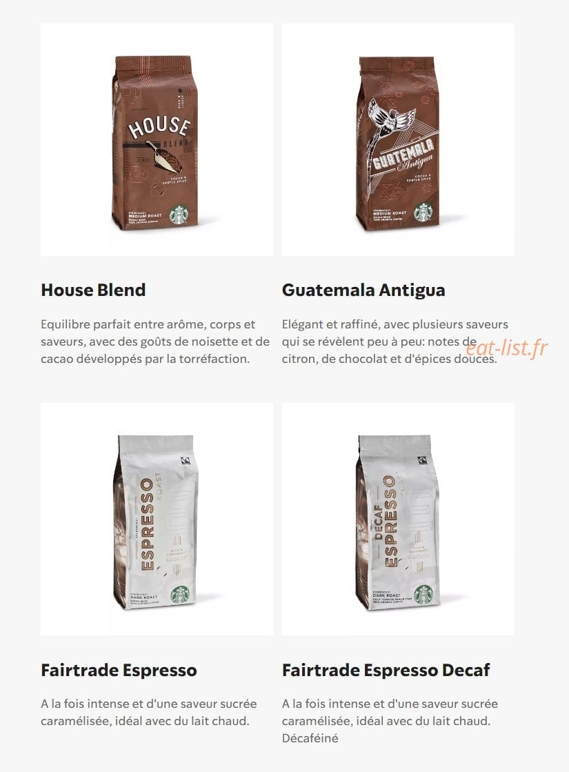 Starbucks Coffee — carte page 14