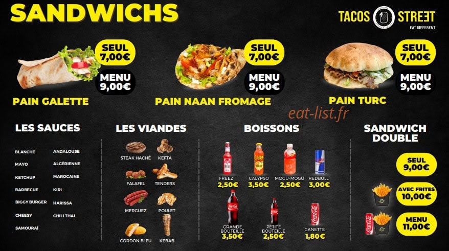 Tacos Streət — carte page 4