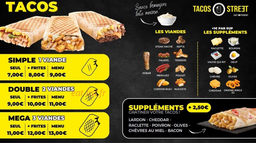 Tacos Streət — carte page 3