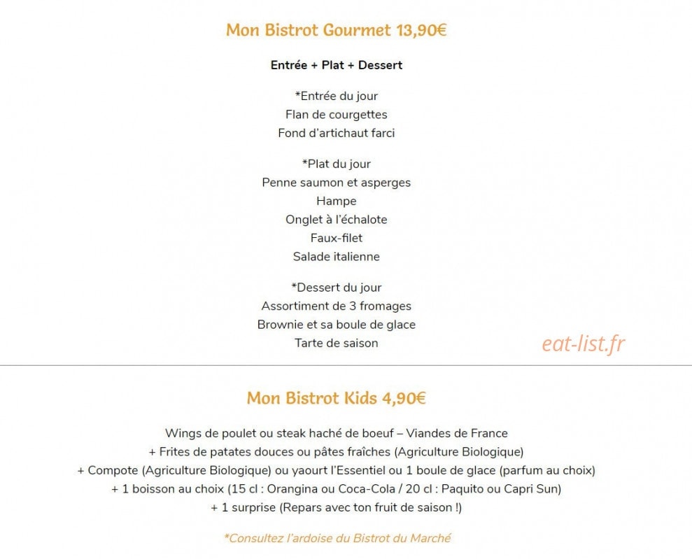 Le Bistrot du Marché — carte page 6