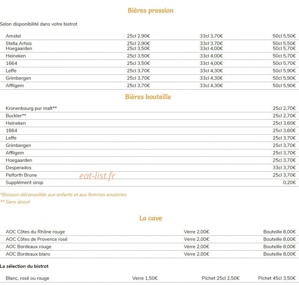 Le Bistrot du Marché — carte page 4