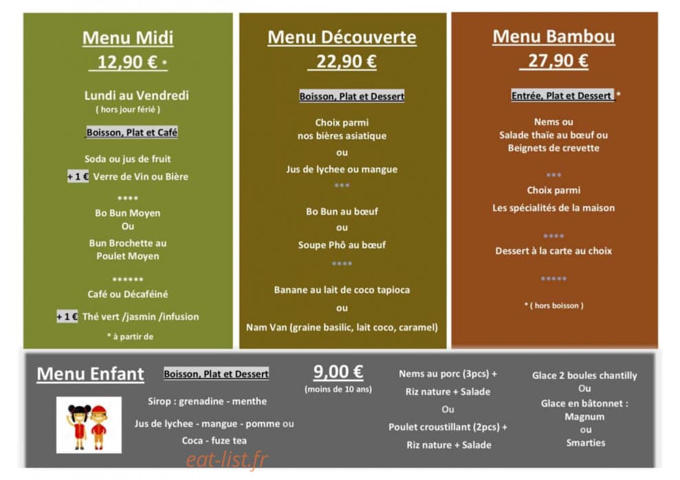 Bambou et Saveurs — carte page 5