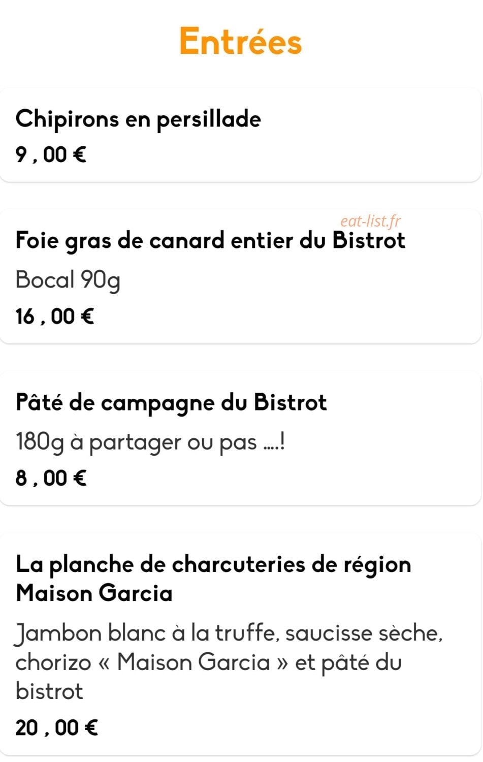 Bistrot & Compagnie — carte page 5