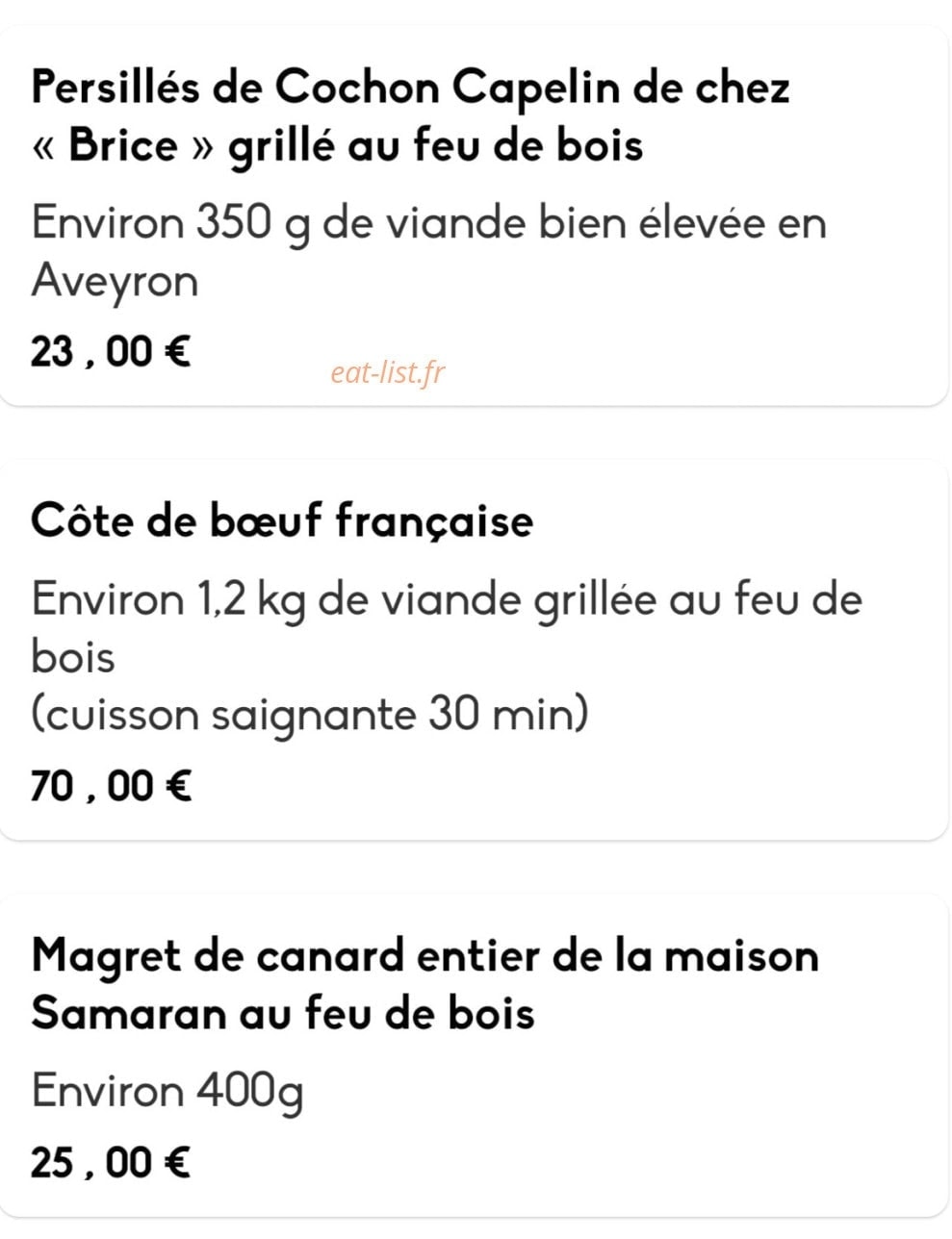 Bistrot & Compagnie — carte page 11