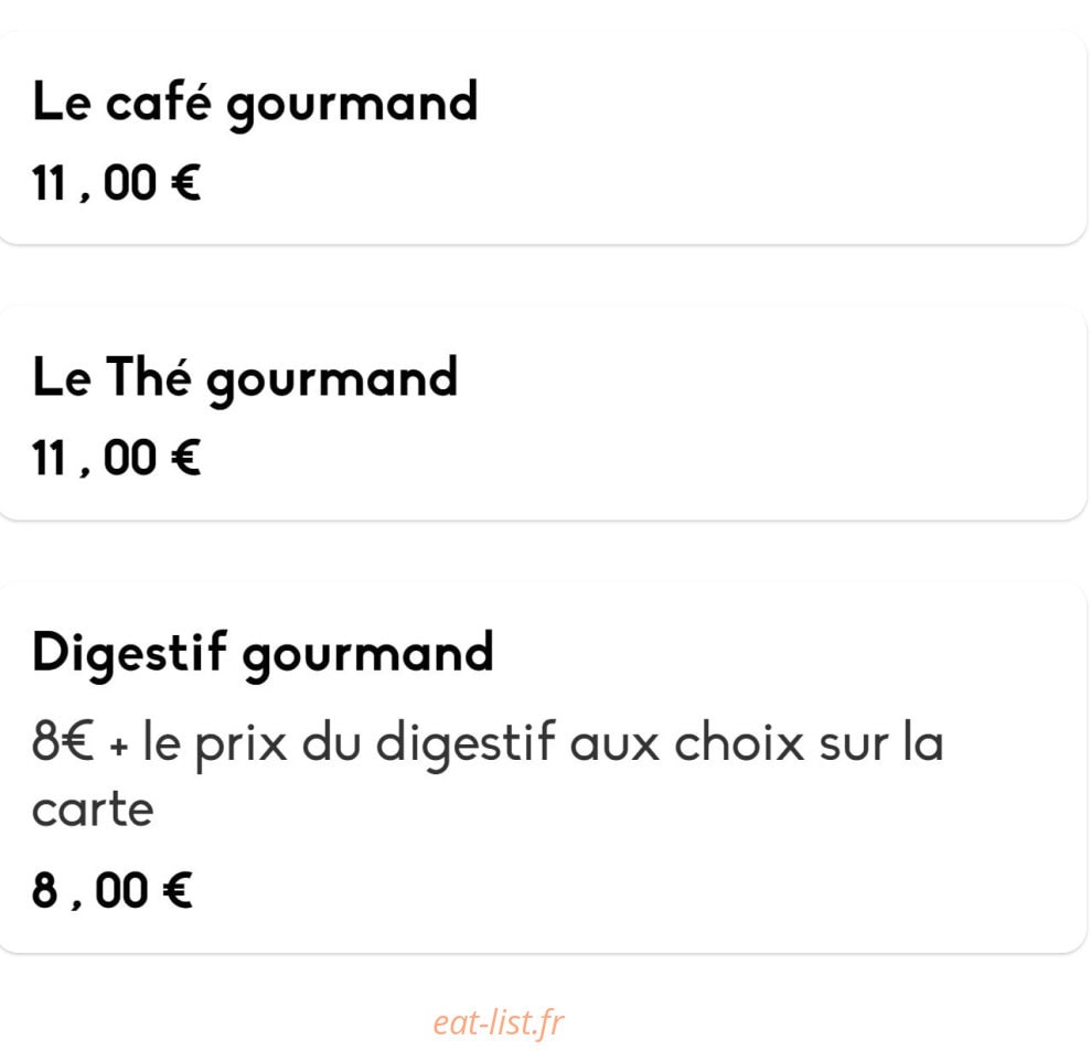 Bistrot & Compagnie — carte page 17