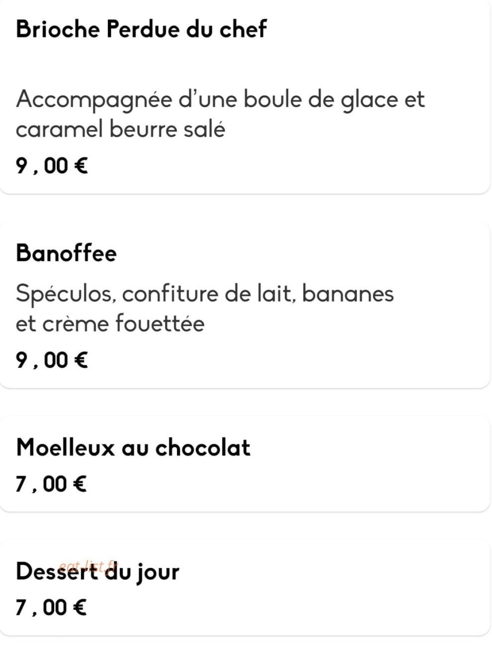 Bistrot & Compagnie — carte page 15