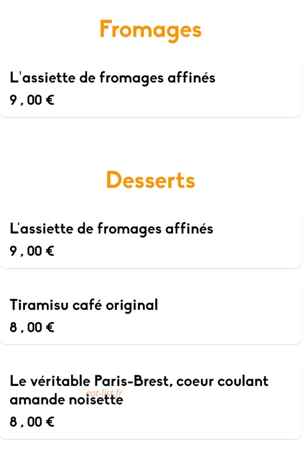 Bistrot & Compagnie — carte page 14