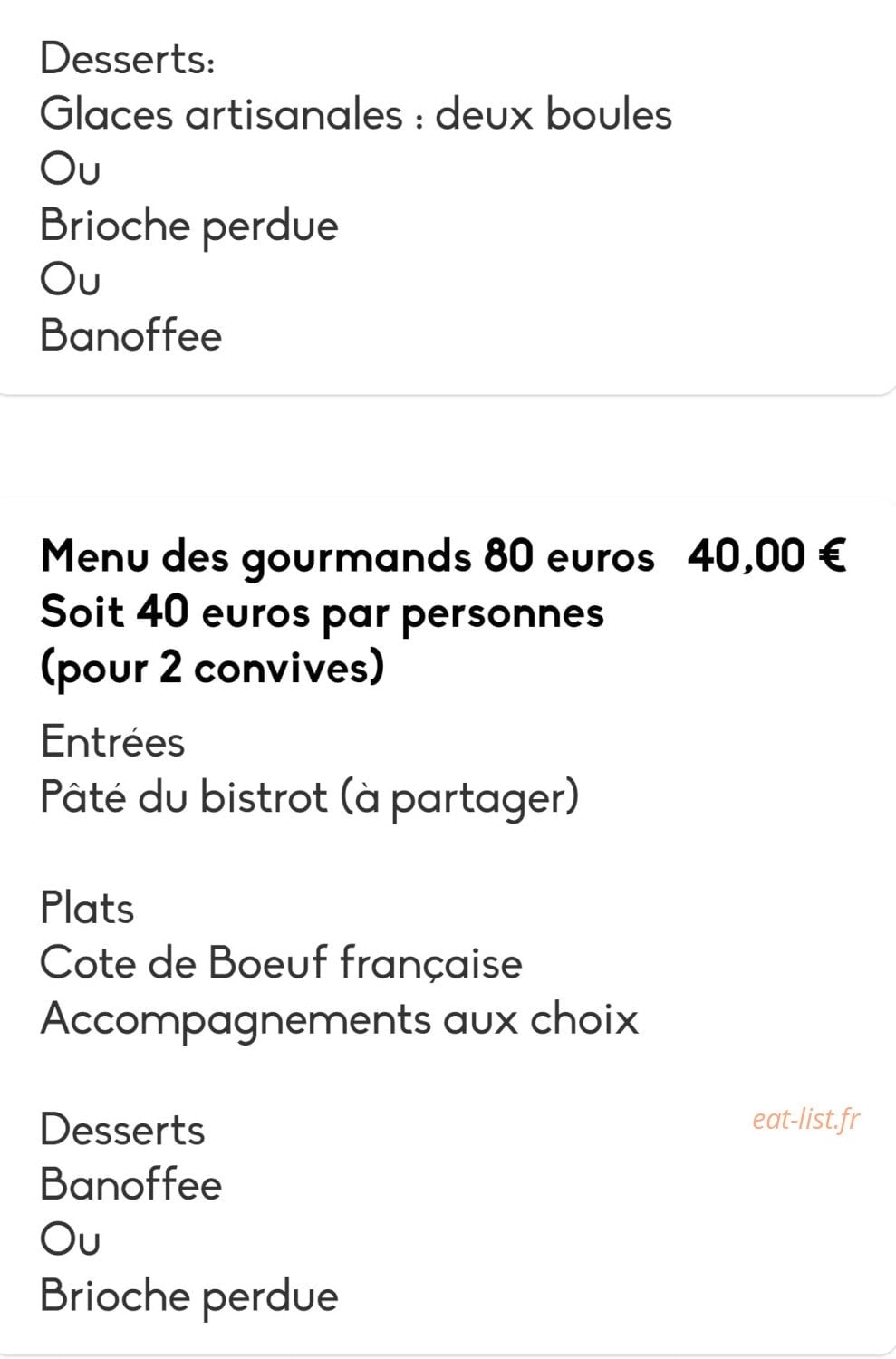 Bistrot & Compagnie — carte page 3