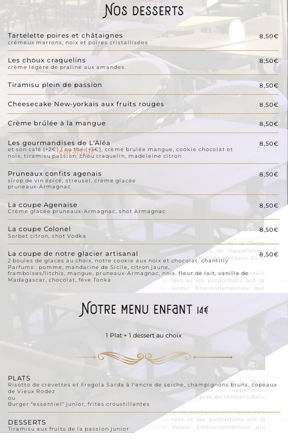 L'Aléa Table — carte page 4