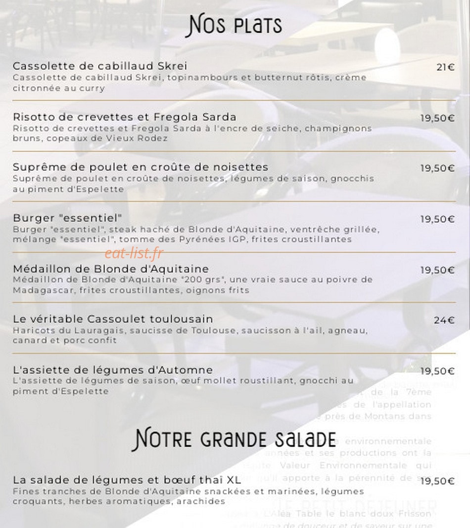 L'Aléa Table — carte page 3