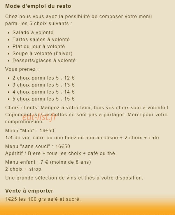 La Faim des Haricots — carte page 1