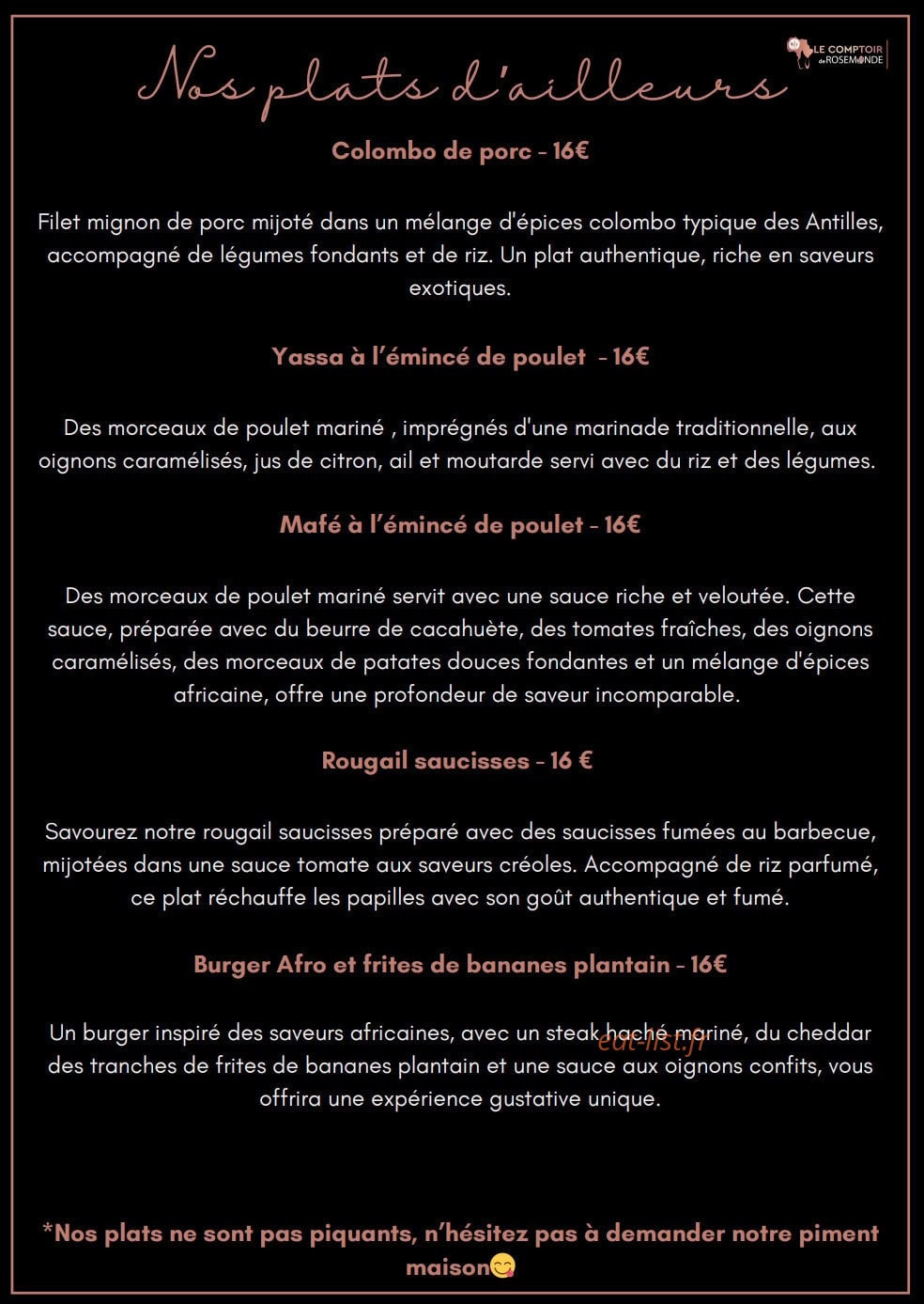 Le comptoir de rosemonde — carte page 3