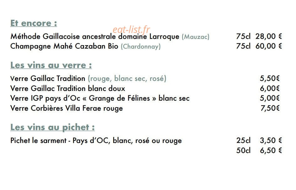 Le Grand Méchant Goût — carte page 9