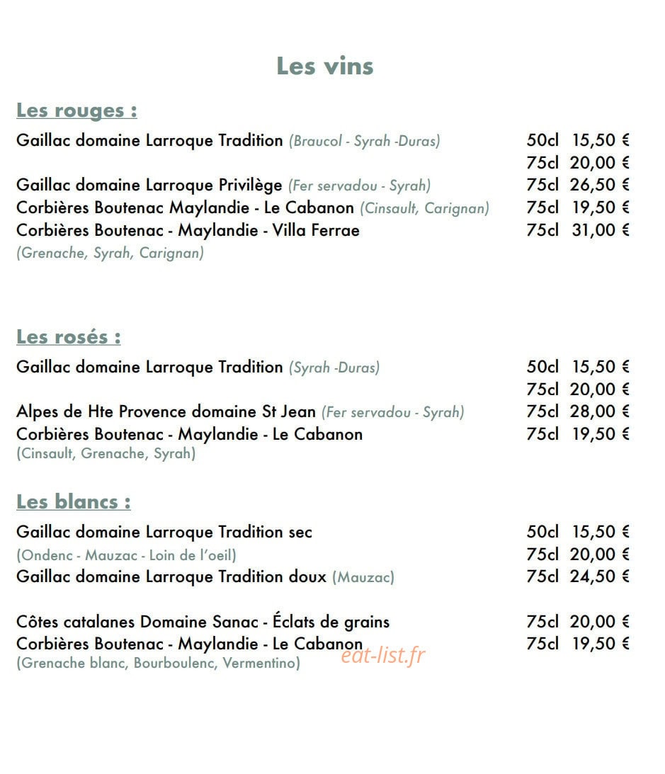 Le Grand Méchant Goût — carte page 8