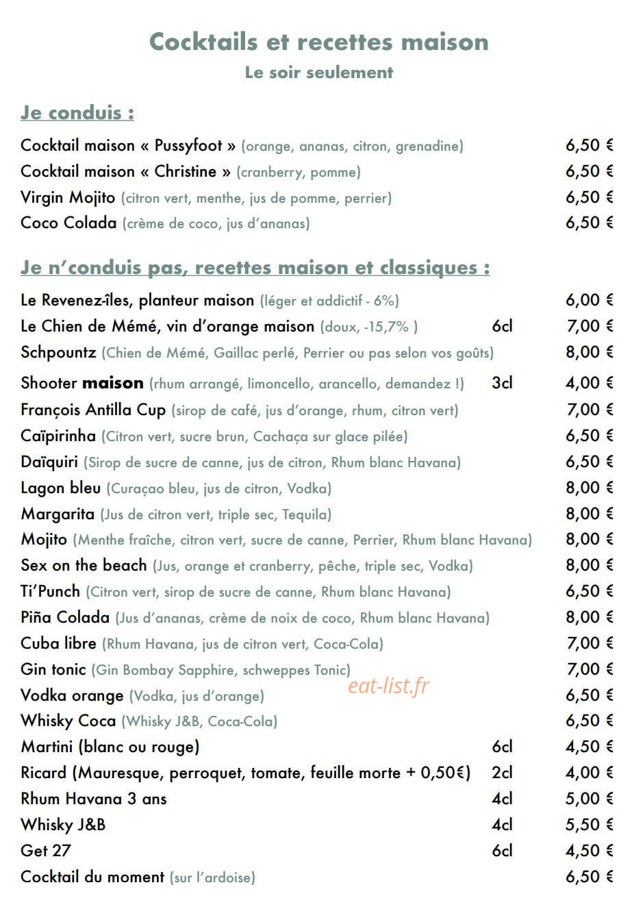 Le Grand Méchant Goût — carte page 10