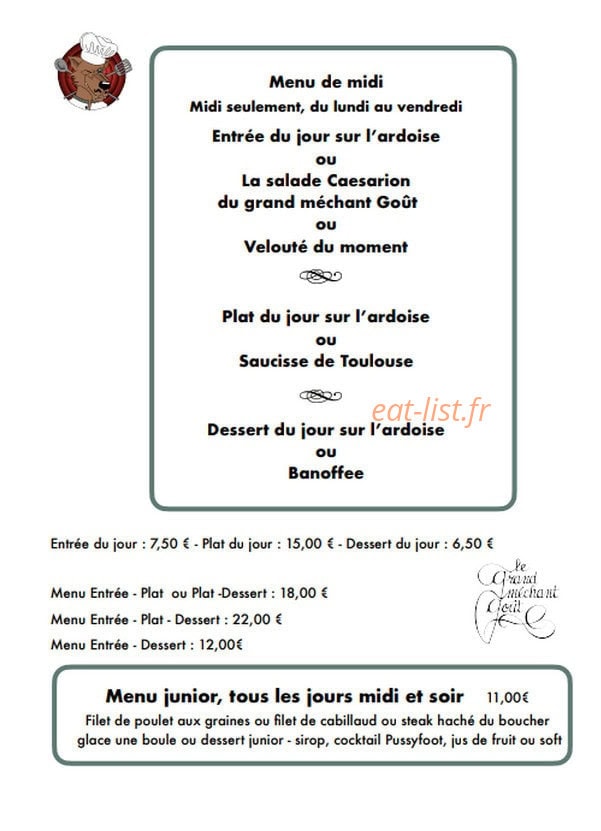 Le Grand Méchant Goût — carte page 5