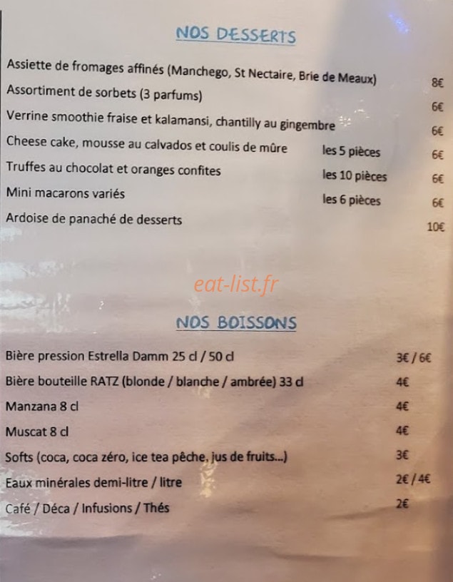 O 20 Gourmet — carte page 2
