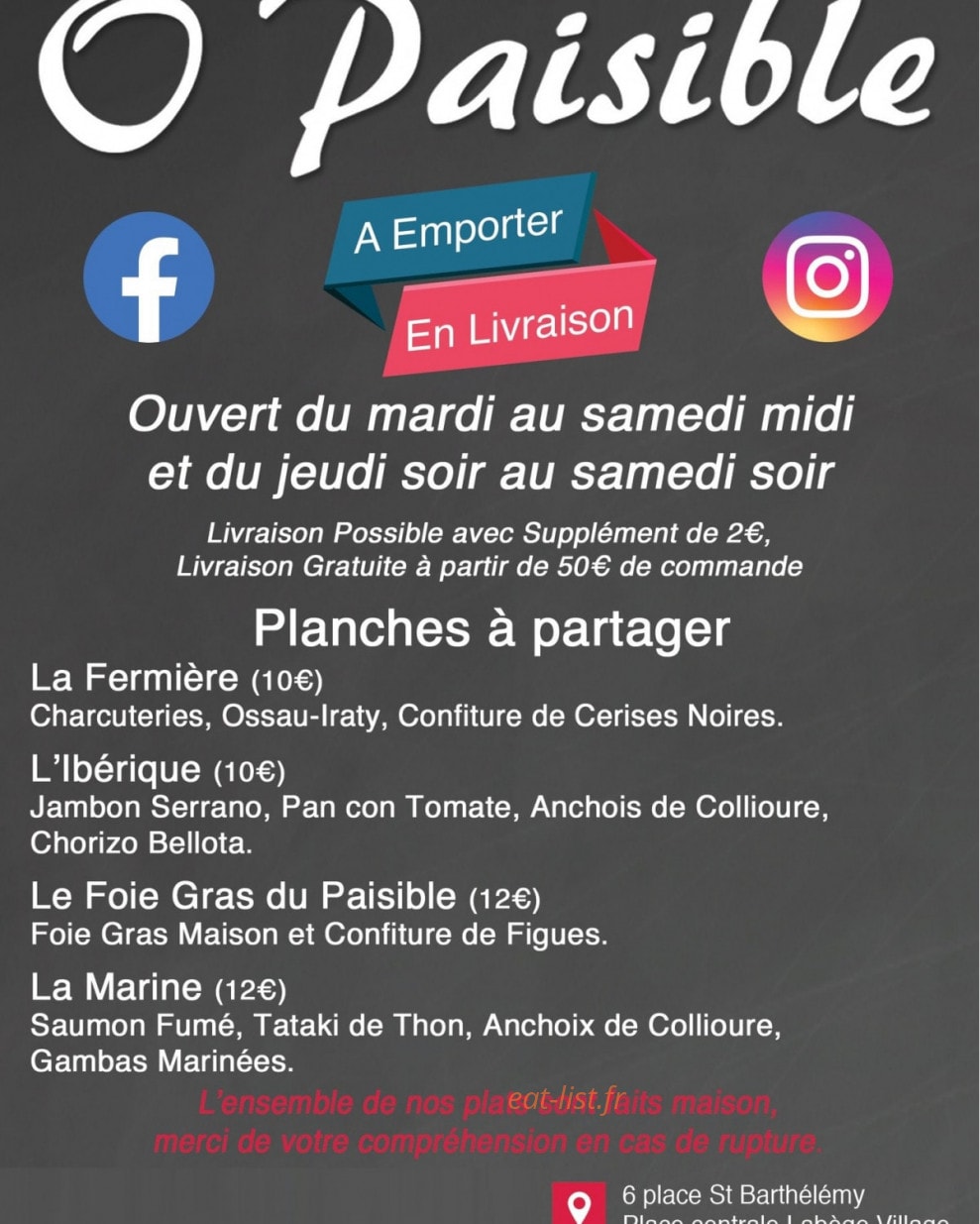 Ô Paisible — carte page 1