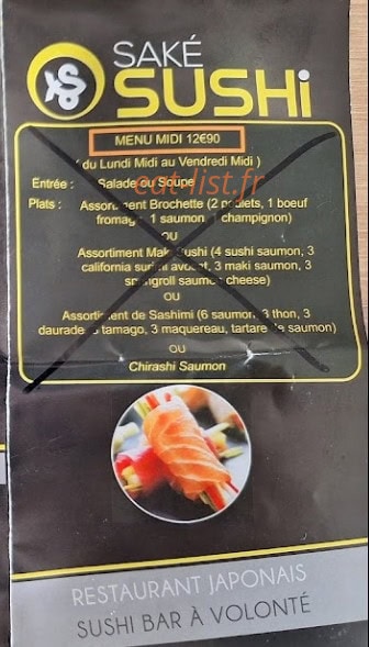 Sake Sushi — carte page 1